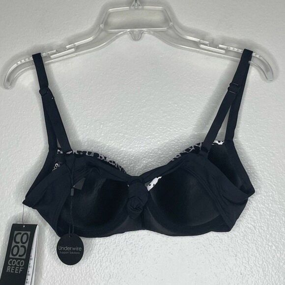 Coco Reef Black Diva Power Underwire Bikini Top Size 32/34C New With Tags - Picture 8 of 16